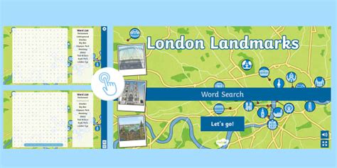 London Landmarks Interactive Word Search Teacher Made