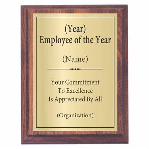 Effects can be easily removed for a clean, crisp look. Employee of the Year Plaque | Custom Engraved - Awards2You