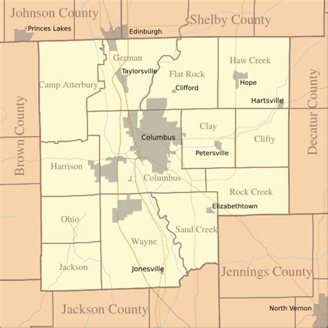 Image Map Of Bartholomew County Indiana