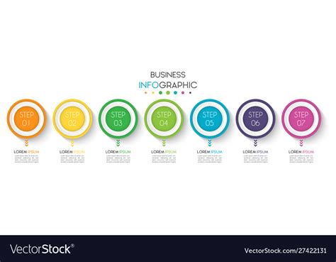 Business Infographic Timeline Data Visualization Vector Image