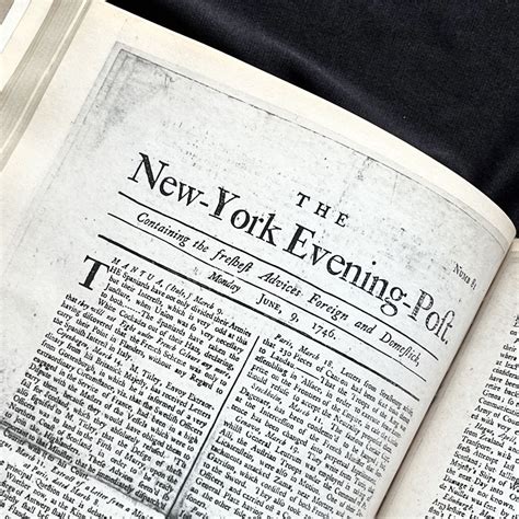 The New York Evening Post 1746 Bound Volume Of Facsimile Issues
