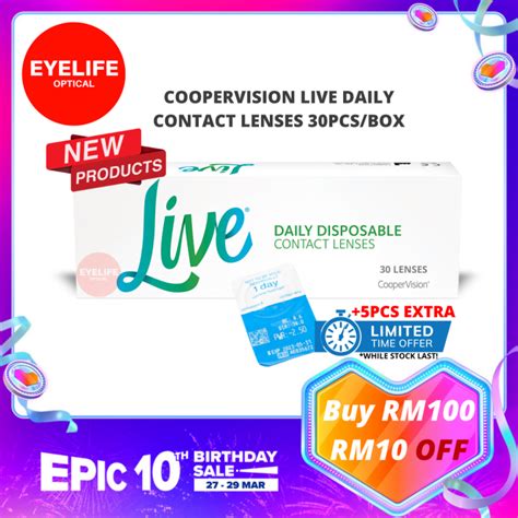 New Coopervision Live Daily Disposable Contact Lenses Pcs Box Lazada