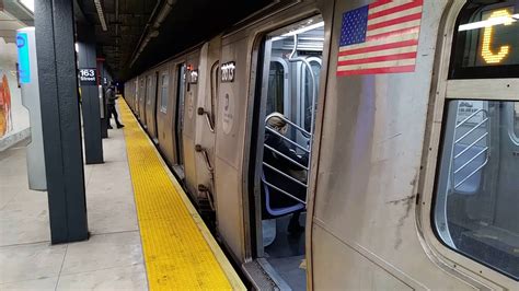 Mta New York City Subway R160 C Train At The Enhanced 163 St Youtube