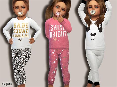 Msqsims Toddler Sleepwear 01 Sims 4 Toddler Clothes Sims Baby Sims