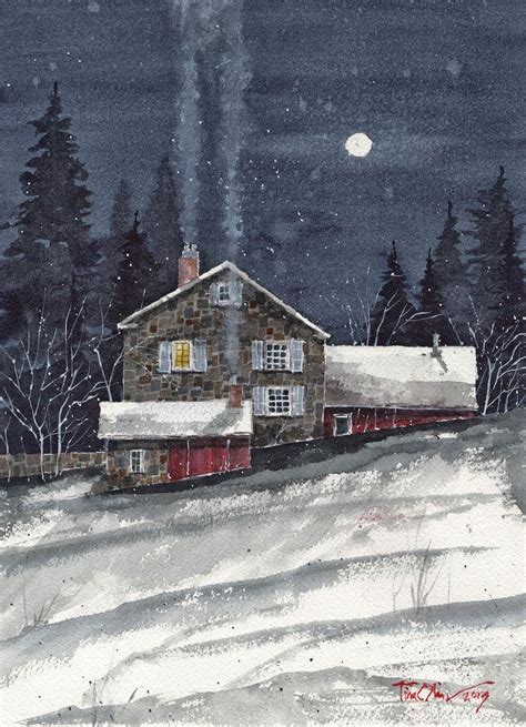 Tim Oliver's Sketchbook: Winter Smoke | Winter painting, Winter art, Winter scenes