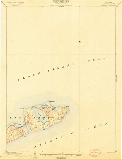 Montauk New York 1904 1904a Usgs Old Topo Map 15x15 Quad Old Maps