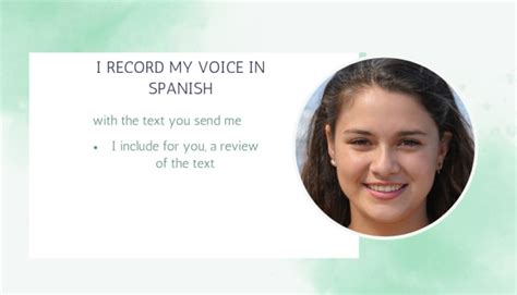 Record For You A Female Voice In Latin American Spanish By Ocysuarez Fiverr