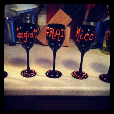 Black Target Wine Glasses That I Custom Painted For My Hubby S Graduation From College