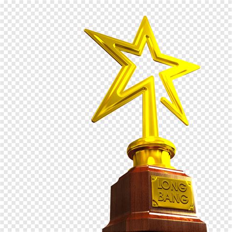 Golden Star Trophy Gold Awards Png PNGEgg