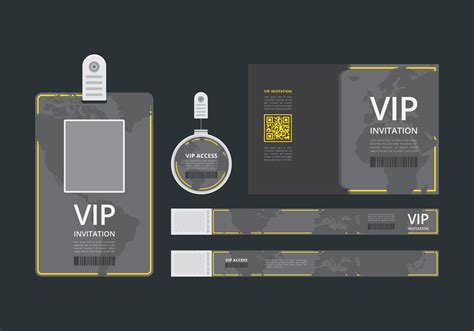 Vip Pass Id Card Template Vip Pass For Event Template Flat Blank