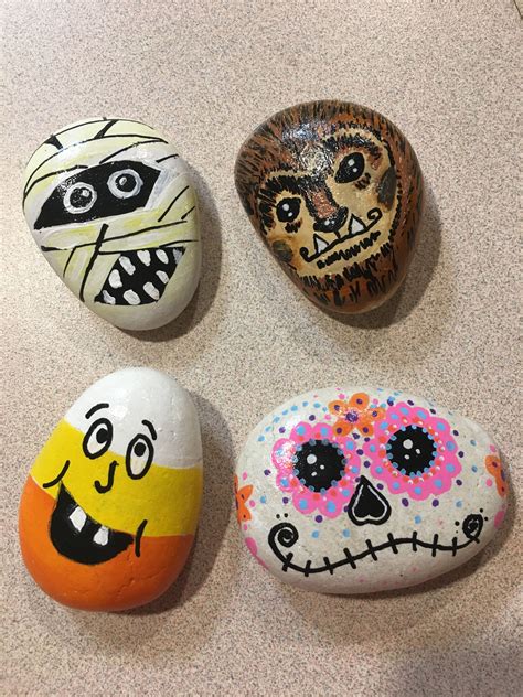 80 Scary Halloween Painted Rock Ideas Rock Painting Designs Painted