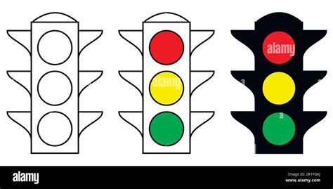 Set Traffic Light Interface Icons Red Yellow And Green Yes No And