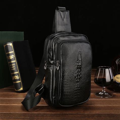 Leather Mens Cool Sling Bag Crossbody Bag Chest Bag For Men Iwalletsmen