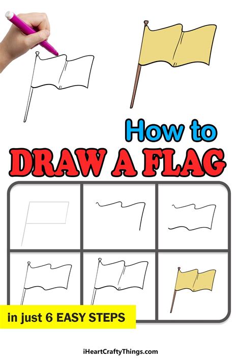 how to draw a flag in just 6 easy steps with pictures and instructions for beginners