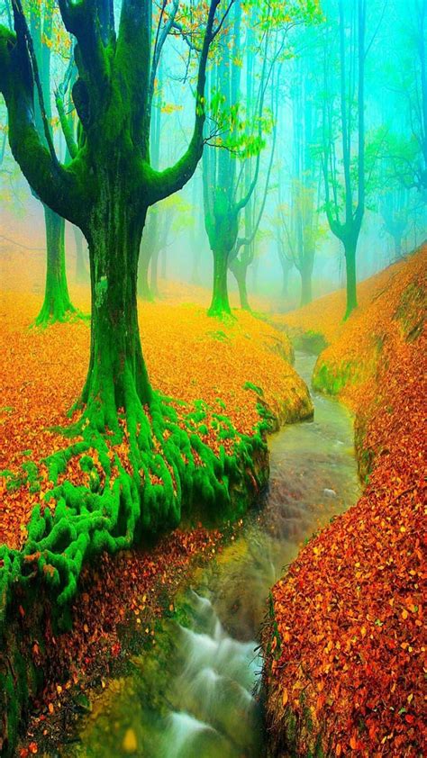 Misty Autumn Forest Bonito Cute Look Nice Hd Mobile Wallpaper Peakpx