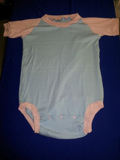 Adult Onesie Baby Blue And Pink Size 44 Inches