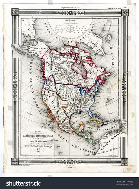 1846 Antique Map Of North America Stock Photo 1199383 Shutterstock
