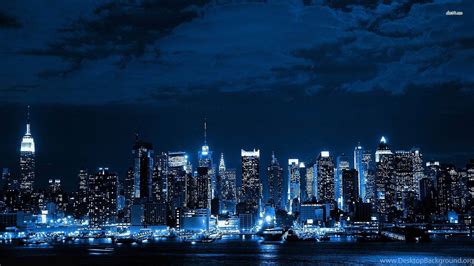 New York City Skylines At Night Full Hd Wallpapers Desktop Background