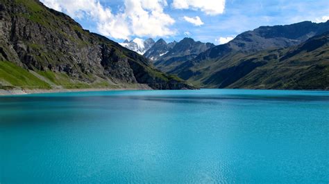 River Between Green Grass Algae Covered Mountains Hd Nature Wallpapers