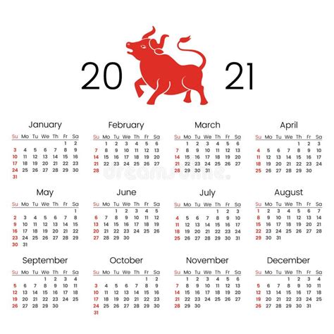 2021 Kalendervektor För Utformning Av Vitpappersmall Vektor