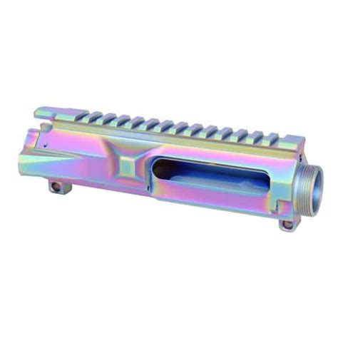 Guntec Usa Ar 15 Stripped Billet Upper Receiver Rainbow Pvd Coated