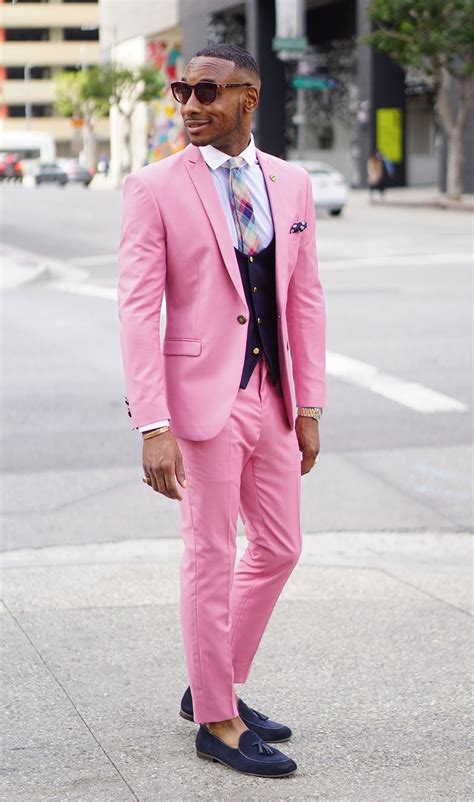 Pink Suit Mens Suits Pink Suit Men Leather Jacket Outfit Men