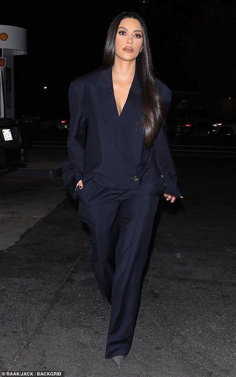 Kim Kardashian Look Conservatively Glamorous In Black Suit For Event