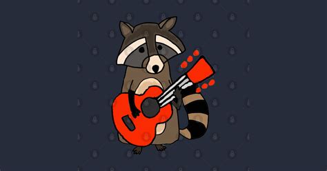 Funny Funky Raccoon Playing Guitar Art Raccoons T