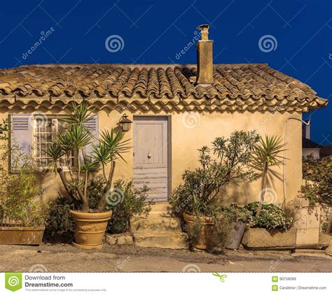 Facade Of The Old House In Medieval Village France Stock