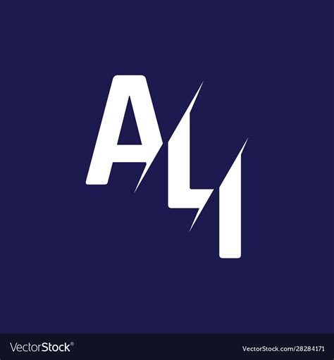 Monogram Letters Initial Logo Design Ali Vector Image