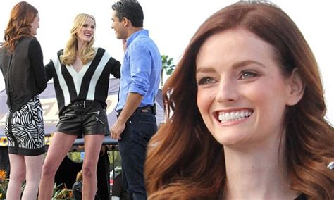 The Faces Anne V And Lydia Hearst Parade Their Pins In Bandw Ensembles