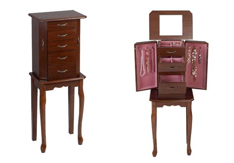 Freestanding Jewelry Armoire Mahogany Arm Designs