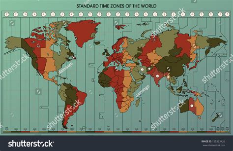 Standard Time Zones Of The World Map