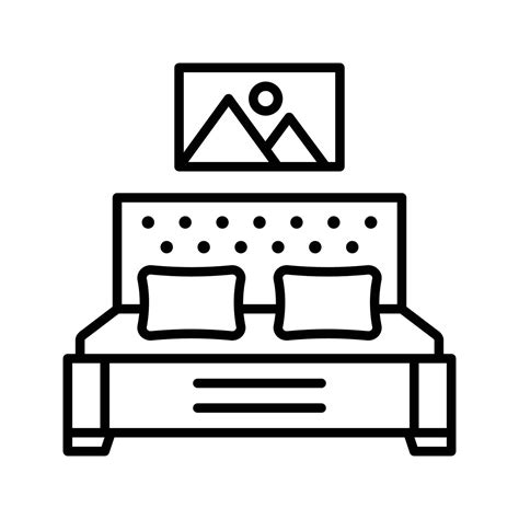 Bedroom Vector Outline Icon Simple Stock Illustration Stock 23404653 Vector Art At Vecteezy