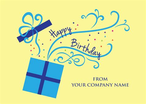Corporate Birthday Card Design Front Imprint Business Birthday Card
