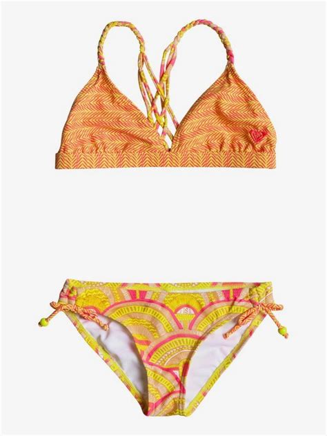 Girls 7 14 Sunrise Summer Triangle Set Rrm68867 Roxy