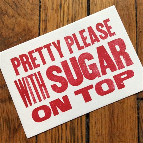 Pretty Please With Sugar On Top 6 Hand Printed Letterpress Etsy India