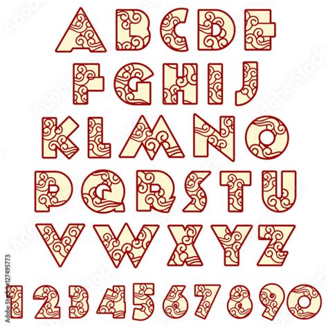 Oriental Style Alphabet Stock Image And Royalty Free Vector Files On