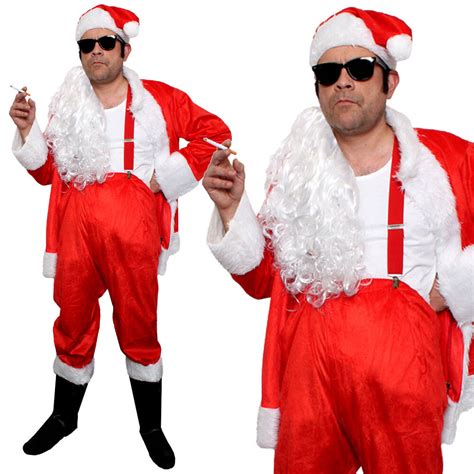 Adults Naughty Santa Costume Bad Sleazy Father Christmas Funny Fancy Dress Lot Ebay