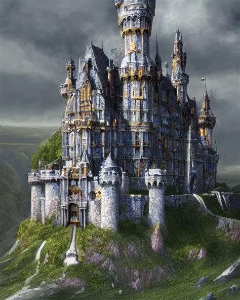 Beautiful Concept Art Of A High Fantasy Castle By Alan Stable Diffusion