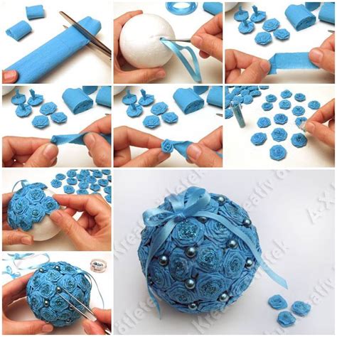 Diy Styrofoam Rose Ball Ornament