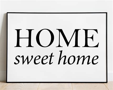 Home Sweet Home Sign Large Printable Wall Art Home Decor Etsy
