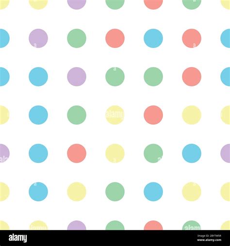 Seamless Polka Dot Pattern In Different Colors Colorful Theme Sipmle