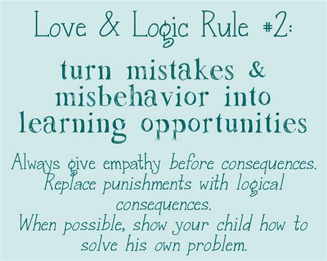 Love And Logic Rule 2 Poster Repinned By Melissa K Nicholson Lmsw