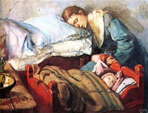 Sleeping Mother Christian Krohg Description Of The Painting