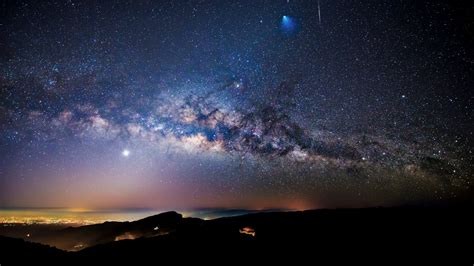 Milky Way Meteor And Ariane 5 Rocket Seen Over Doi