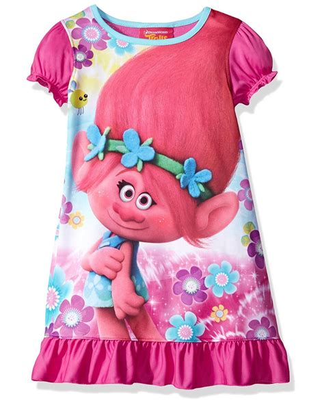Dreamworks Trolls Girls Nightgown Poppy Pajama Gown Sleepwear Size 6