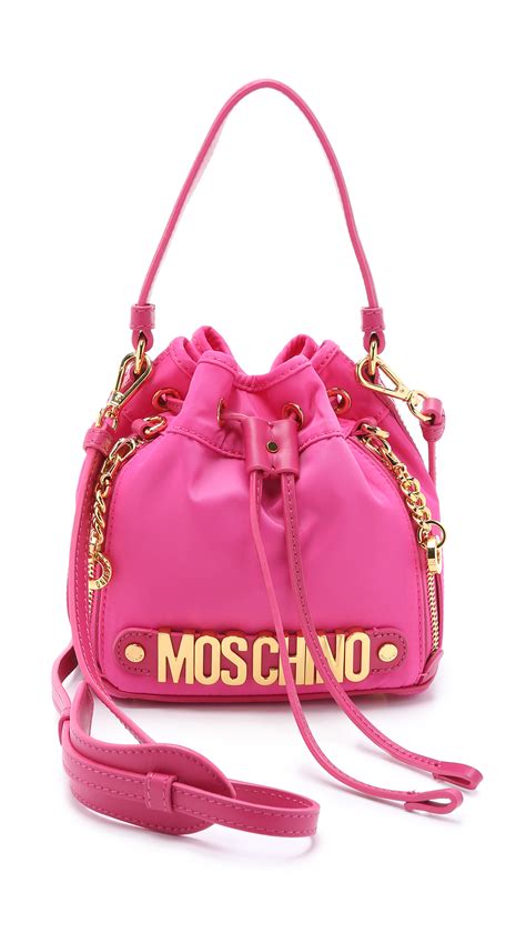 Moschino Nylon Bucket Bag - Pink in Pink - Lyst