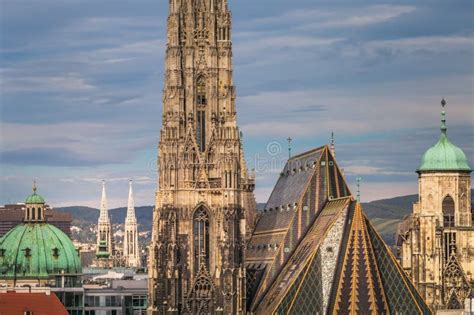 Panoramic View Of Vienna Cityscape With Cathedrals And Domes From Above