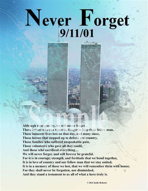 Never Forget 911 Poster Instant Download Ready To Print Etsy Canada
